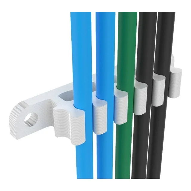 Kit Pente Organizador Cabos E Fios 4mm Fixar Parede Organiza Cor 10 Organizadores Para 5 Cabos- Cor Branco