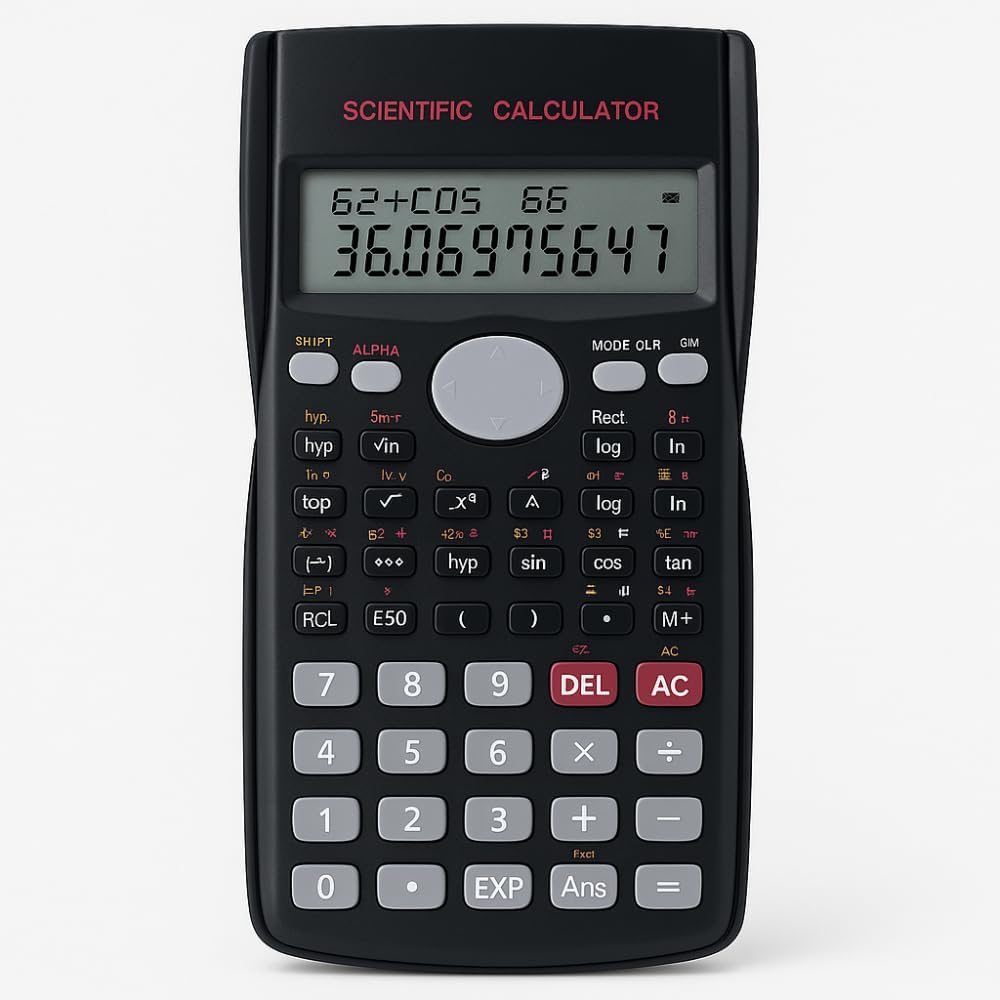 Calculadora Científica Premium 240 Funções – Display Duplo 10+2 Dígitos, Desligamento Automático, Cor Preta – Ideal para Engenharia, Física, Química e Faculdade - Premium
