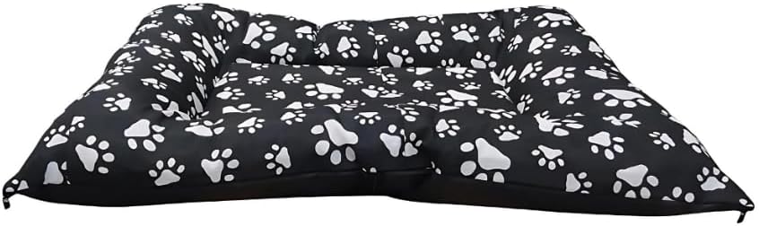 Colchonete Pet Macio Para Cachorro P-XG Caminha Cama Alta Durabilidade Lavável com Zíper Confortável (Preto, G - 70x60 cm)