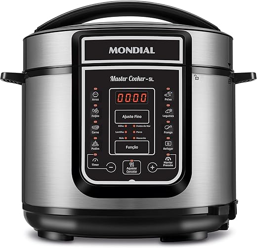 MONDIAL Panela de Pressão Digital, Master Cooker - 5L, 220V, Preto, 900W - PE-38