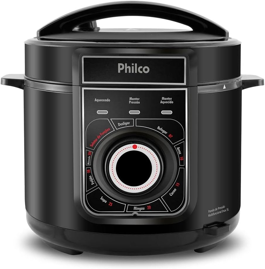 PANELA DE PRESSAO MULTIFUNCIONAL INOX PPP02PI 127V, PHILCO, Preto