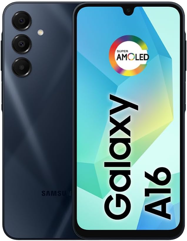 Samsung Celular Galaxy A16, 128GB + 4GB RAM, Câmera de até 50MP, Tela 6.7", NFC, IP54, Bateria 5000 mAh (Preto)