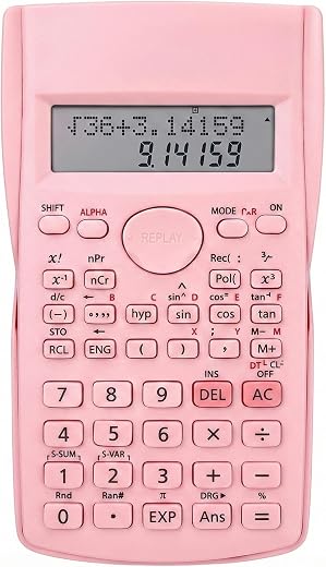 Calculadora Científica de Engenharia, 240 Funções, Display de Linha Dupla, Ideal para Escola e Escritório (Rosa)